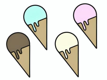 Illustration, gıda, buz, vanilya, 