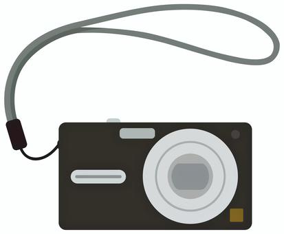 デジカメ（ストラップ付き） デジカメ,カメラ,ストラップ,アイコン,シンプル,挿絵,白背景,透過,無料のイラスト素材