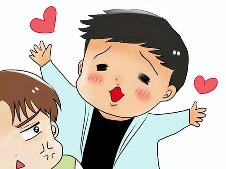 大好きと伝える男性を思いっきり嫌がる 男性,好き,告白,嫌がる,怒るのイラスト素材