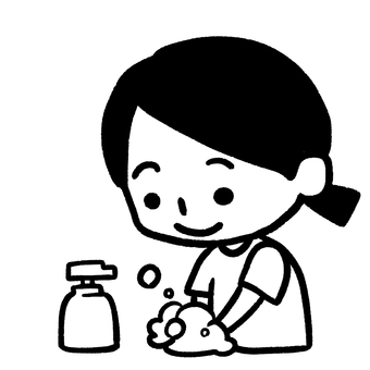 泡石鹸で手を洗うこども こども,子ども,手洗い,石鹸,ハンドソープ,泡,せっけん,洗う,手,擦るのイラスト素材