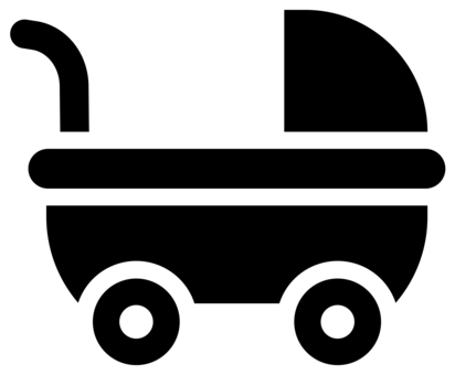 ベビーカーのアイコン 黒 ベビーカー,赤ちゃん,育児,子供,子育て,乳幼児,乳母車,カート,アイコン,ピクトグラムのイラスト素材