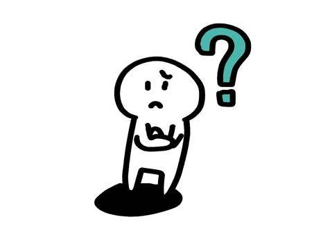 白い人003_疑問・不思議・クエスチョン 疑問,質問,困惑,分からない,考える,悩む,反応,表情,感情,クエスチョンのイラスト素材