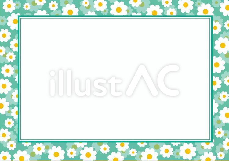 ターコイズの花のフレーム 花,フラワー,flowerのイラスト素材