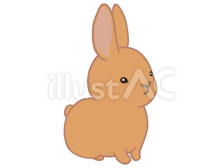 茶うさぎさん うさぎ,動物,可愛いのイラスト素材