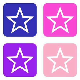 星のスタンプ風アイコン 紫・ピンクセット 星のスタンプ風アイコン 紫・ピンクセット 星,印,勲章,栄光,名誉,光,輝き,煌めき,綺羅星,評価のイラスト素材