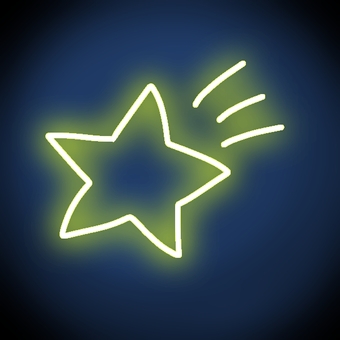 Illustration, neon, star, shooting star, 