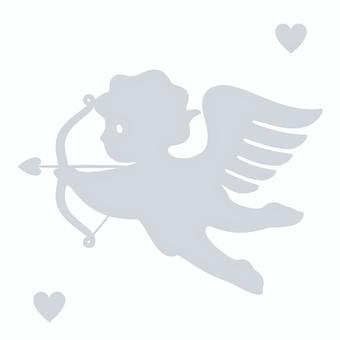 キューピッド_シルバー キューピット,キューピッド,アイコン,モチーフ,天使,飛ぶ,弓矢,子ども,羽,シンプルのイラスト素材