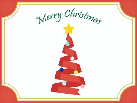リボンツリーのクリスマスフレーム/赤 リボンツリーのクリスマスフレーム/赤 フレーム,螺旋,リボン,アイコン,ベクター,螺旋型,スパイラルツリー,リボンツリー,クリスマスツリー,xmaxのイラスト素材