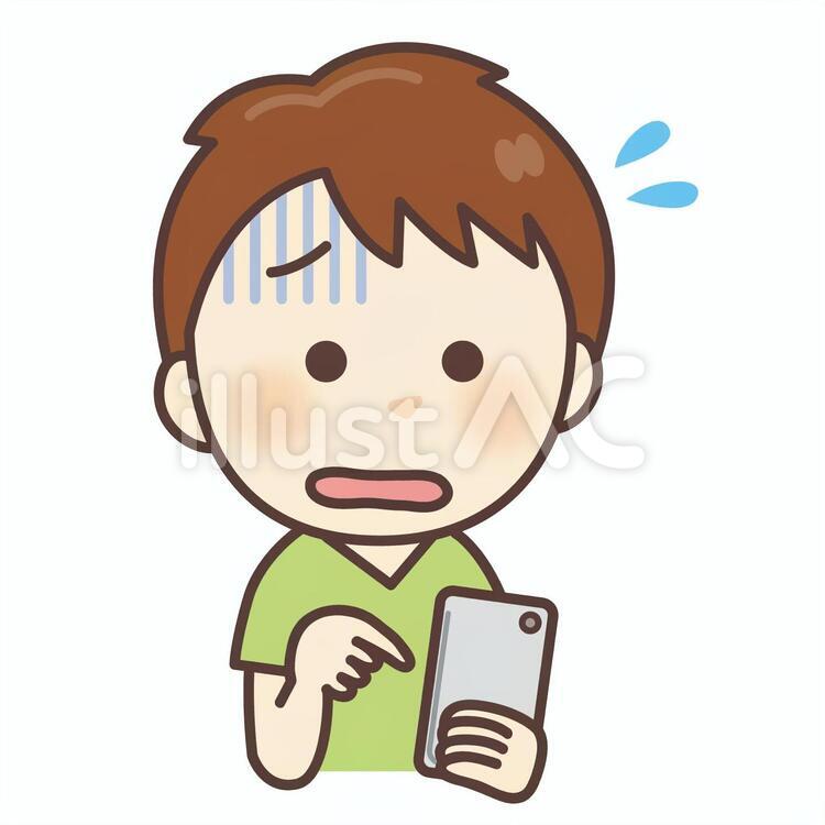 子供　スマートフォン操作　困る トラブル,子供,スマートフォンのイラスト素材
