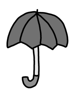 傘黒　シンプル 傘,雨,雑貨,シンプル,かわいい,黒,生活のイラスト素材