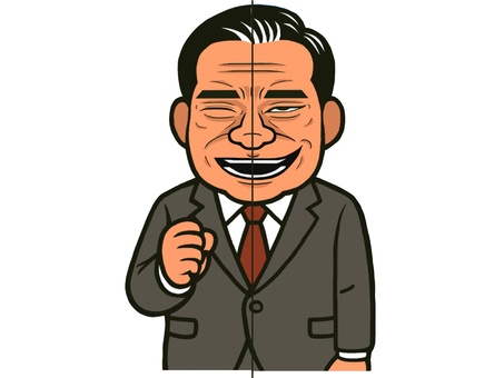 二面性 二面性,政治家,スーツ,社長,ネクタイのイラスト素材