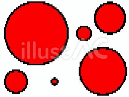 ドット絵ふうの円サイズ違い