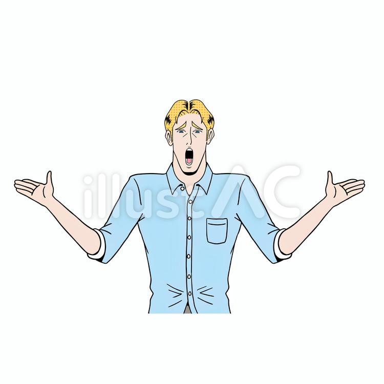 アメコミタッチの呆れる男性 人物,仕事,男性のイラスト素材