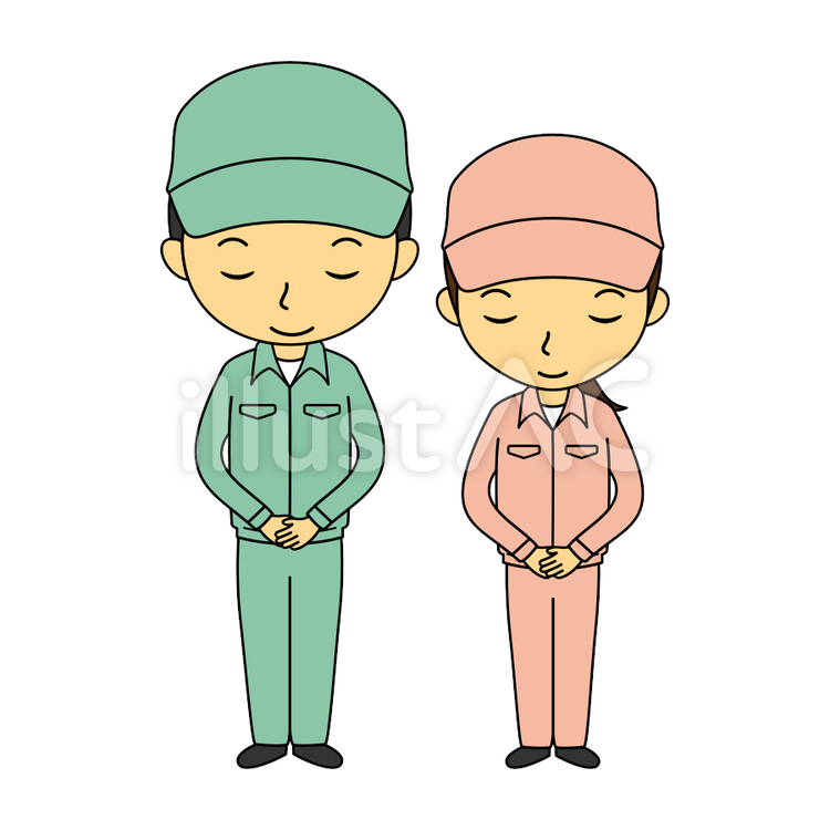 作業服 3 人物,女性,男性のイラスト素材