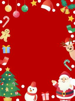 クリスマスの背景、フレーム50 フレーム,クリスマス,サンタクロース,トナカイ,クリスマスツリー,背景,かわいい,ツリー,雪だるま,水彩のイラスト素材
