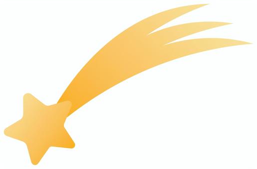 流れ星（グラデーション） 流れ星,星,スター,カラフル,グラデーション,かわいい,挿絵,アイコン,白背景,透過のイラスト素材