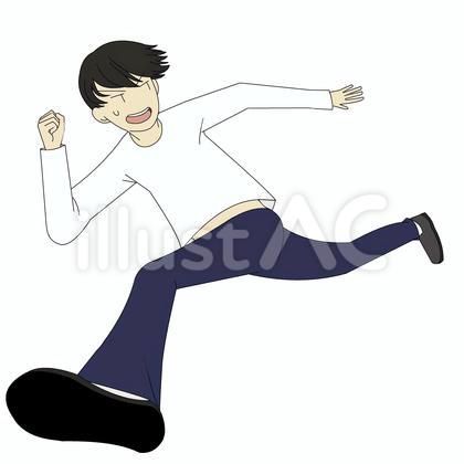 全力で走る男性