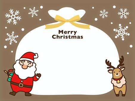 メリークリスマス_プレゼント袋1 クリスマス,サンタクロース,トナカイ,サンタ,フレーム,メッセージ,プレゼント,サンタさん,merrychristmas,袋のイラスト素材