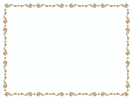 クラシックな植物装飾四角フレーム126 フレーム,飾り枠,枠,囲み,四角,四角形,茶色,長方形,クラシック,ロマンチックのイラスト素材