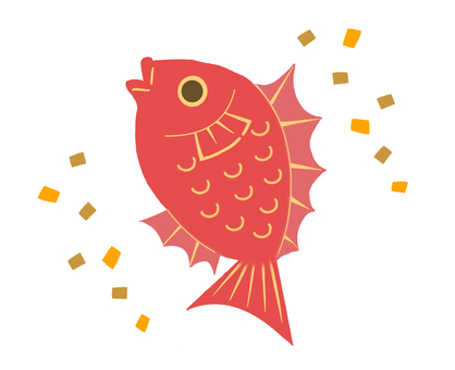 めで鯛(赤) めで鯛,鯛,魚,お祝い,年賀状,和風,縁起物,おめでたい,祝い事,お正月のイラスト素材