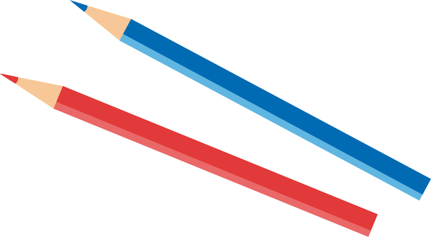 色鉛筆二本 色鉛筆,鉛筆,お絵描き,鉛筆画,落書き,文房具,画材,文具,筆記用具,えんぴつのイラスト素材