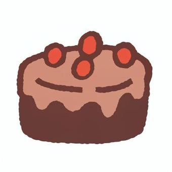 ホールケーキ 12月25日,冬,クリスマス,ケーキ,ホール,お菓子,チョコレート,甘い,赤い実,デザートのイラスト素材