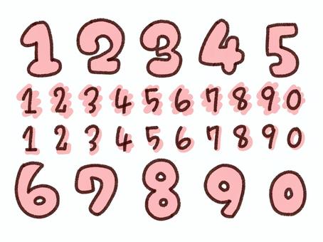 丸っこい数字(ピンク) 丸っこい数字(ピンク) 数字,ゆるい,ピンク,桃,手書き,手描き,太文字,丸いのイラスト素材