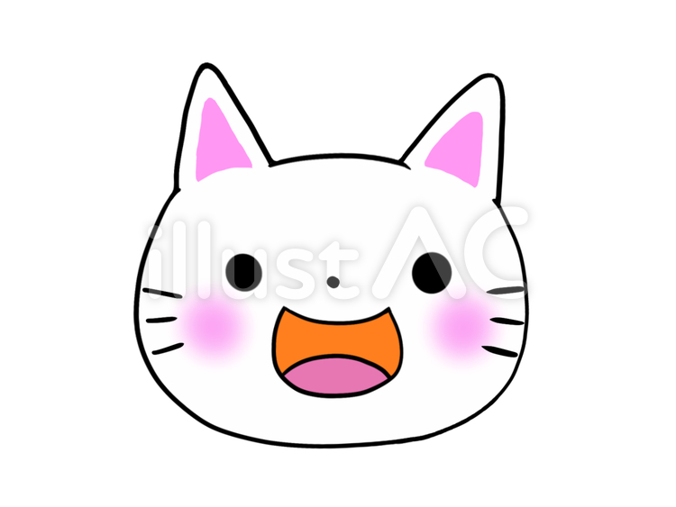ねこ　笑顔 にっこり,スマイル,ペットのイラスト素材