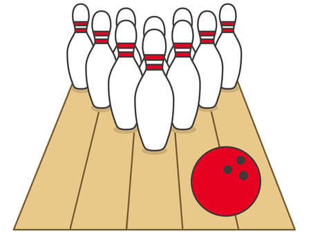 ボウリングのピンとボール03 ボウリング,レーン,ピン,ボール,遊び,イベント,大会,運動,スポーツ,ゲームのイラスト素材