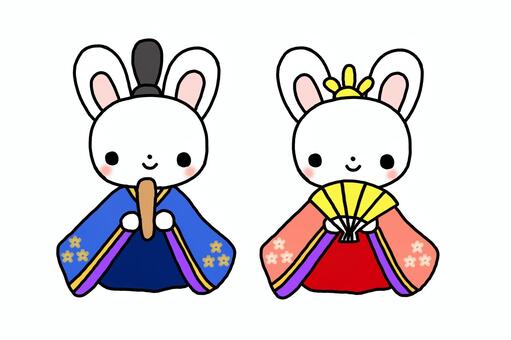 うさぎのお雛様 お雛様,うさぎ,お内裏様,かわいい,3月,イベント,動物,透過png,イラスト,背景のイラスト素材