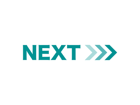 「NEXT」矢印ロゴ 次,ロゴ,矢印,未来,進む,続く,移動,遷移,右,連続のイラスト素材