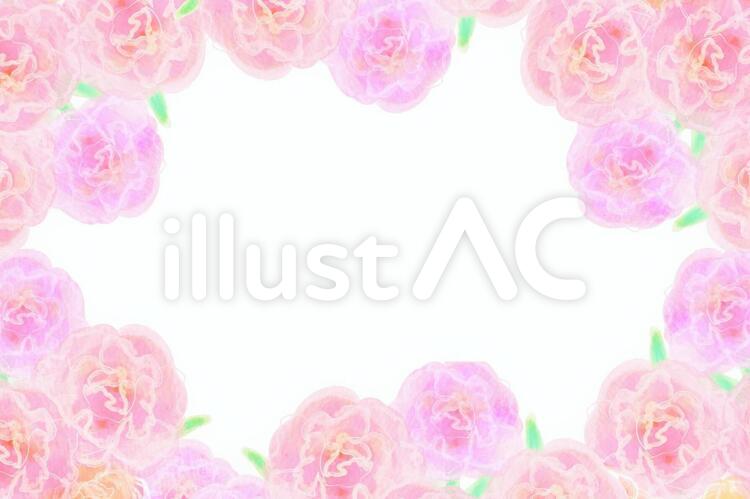 花のフレーム 母の日,誕生日,お祝いのイラスト素材