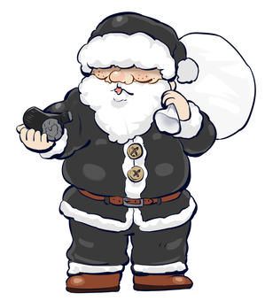 石炭を配るブラックサンタ【クリスマス】 ブラックサンタ,黒サンタ,サンタクロース,クリスマス,石炭,ブラックジョーク,お仕置き,意地悪,プレセント,アイコンのイラスト素材