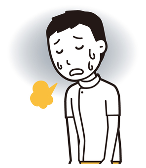  理学療法士男(黄)-393-バスト ストレス,理学療法士,整体師,白衣,医療,病院,柔道整復師,カイロプラクティック,鍼灸師,マッサージ師のイラスト素材