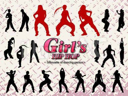 ガールズダンスのシルエットセット