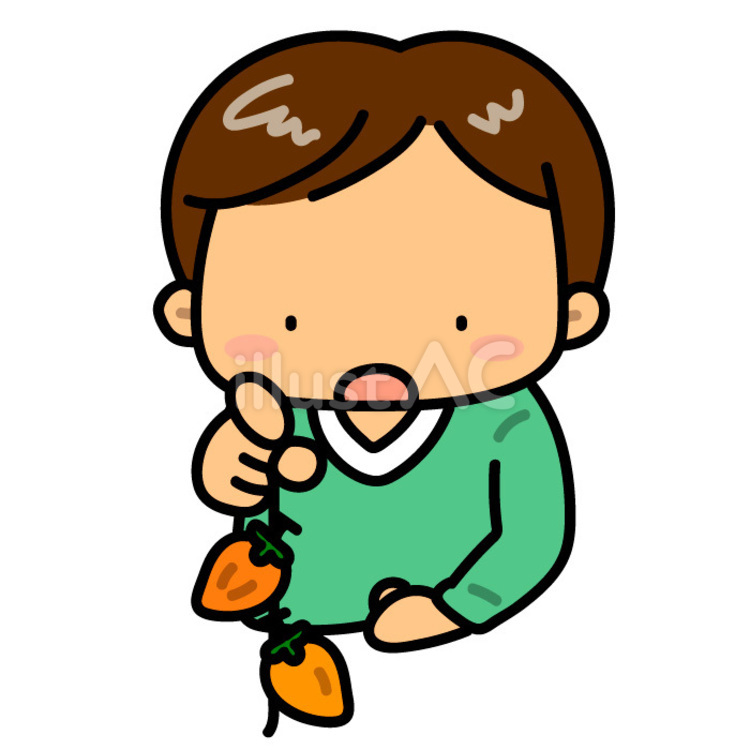 干し柿と男の子 男の子,干し柿,食べ物のイラスト素材