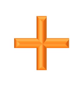 ３D文字記号オレンジプラス プラス,記号,立体,3d,オレンジ,装飾,デザイン,アイコンのイラスト素材