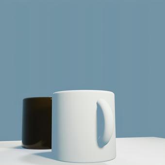 白杯和黑杯, JPG 白杯和黑杯, 咖啡杯, 白色, 3d, JPG
