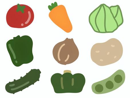野菜のイラスト 野菜のイラスト 野菜,食べ物,トマト,ピーマン,きゅうり,にんじん,玉ねぎ,かぼちゃ,キャベツ,ジャガイモのイラスト素材