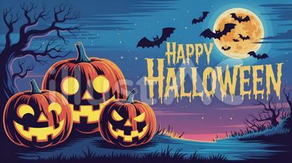 ダークポップなハロウィン背景