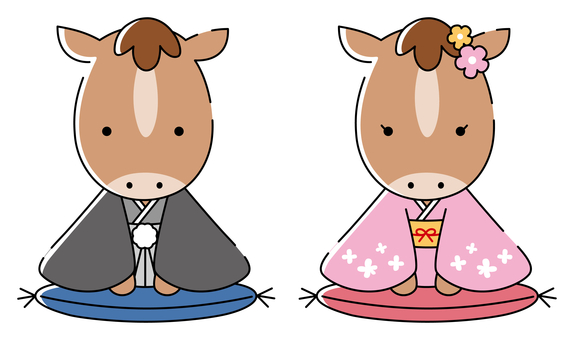 午年キャラ 干支,2026,2026年,午年,新年,正月,年賀状,挨拶,馬,午のイラスト素材