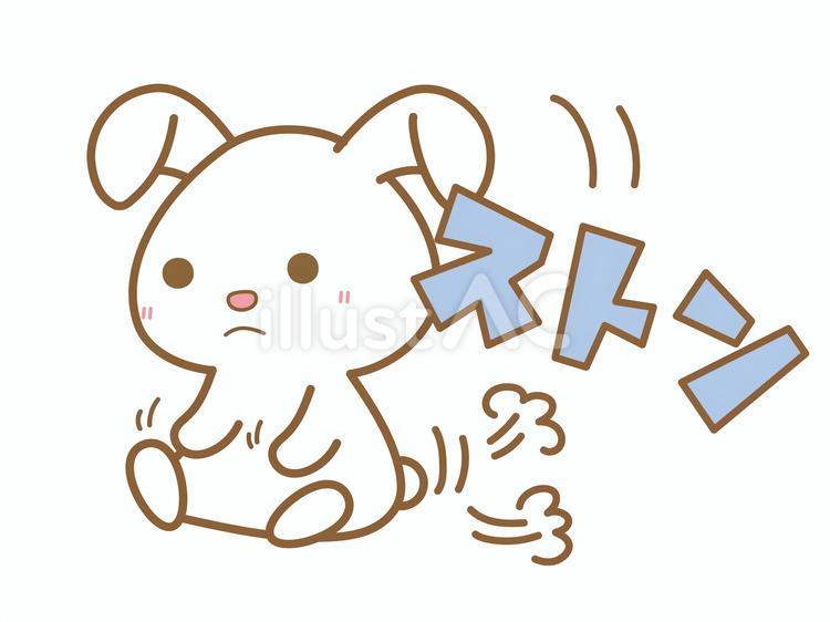 うさぎとオノマトペ　ストン うさぎ,兎,擬音のイラスト素材