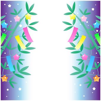 Tanabata and night sky frame square, tanabata, bamboo grass, decoration, JPG, PNG and AI