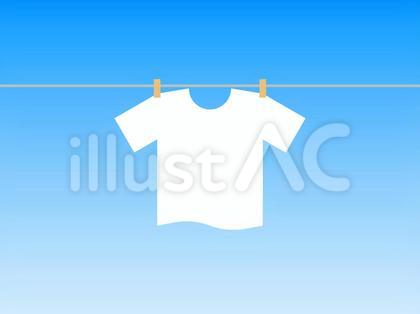 晴れの日に干されたTシャツ・洗濯物