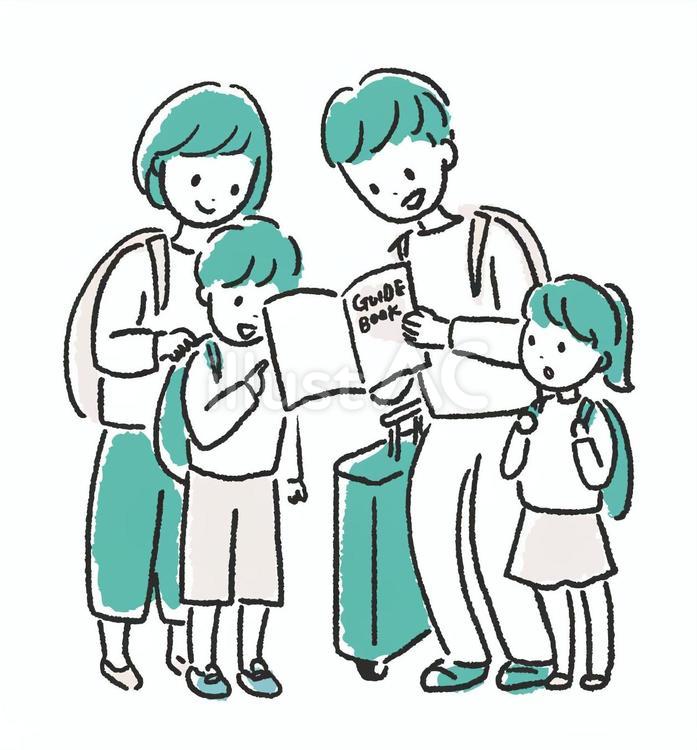 ガイドブックを見る家屋２ ガイドブック,旅行,レジャーのイラスト素材