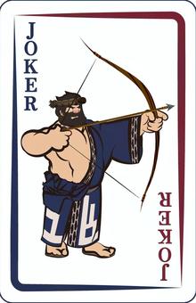 アイヌトランプ　ジョーカー アイヌ,トランプ,ジョーカー,弓,男性のイラスト素材