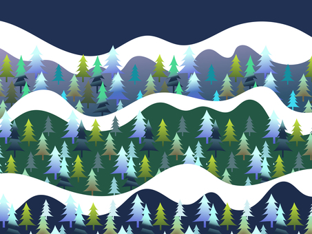 背景　冬　山 冬,背景,壁紙,山,雪,木,森,林,針葉樹,寒いのイラスト素材