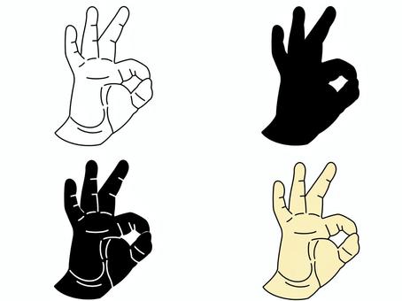 OKサイン オッケー,オーケー,ok,セット,グッド,good,いいね,イエス,yes,グーのイラスト素材