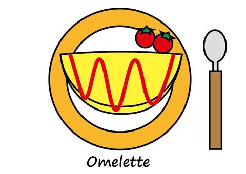 Omelette, omelette, egg dish, food, JPG, PNG and AI