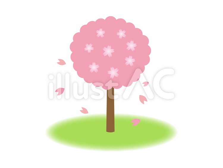 桜の木イラスト素材 桜,木,花びらのイラスト素材